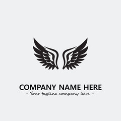 Obraz premium Wing illustration black and white for logo company vector image 