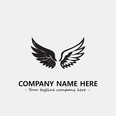 Wing illustration black and white for logo company vector image
