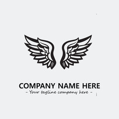 Wing illustration black and white for logo company vector image
