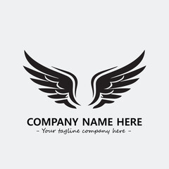 Obraz premium Wing illustration black and white for logo company vector image 
