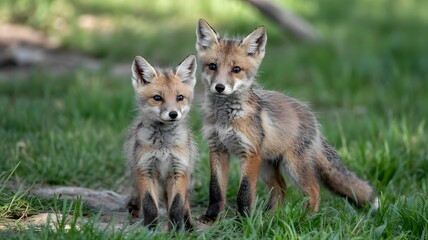Fototapeta premium Red Fox & Kit