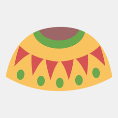 Icon Mexican poncho. Day of the dead celebration elements. Icons in flat style. Good for prints, posters, logo, party decoration, greeting card, etc.