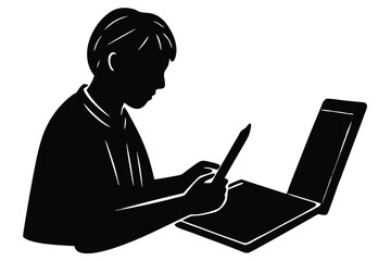 Writing and Reading with a Digital Pen and Tab Illustration

