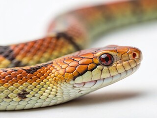 Obraz premium Close-up Macro Shot of Snake Skin Texture on White Background