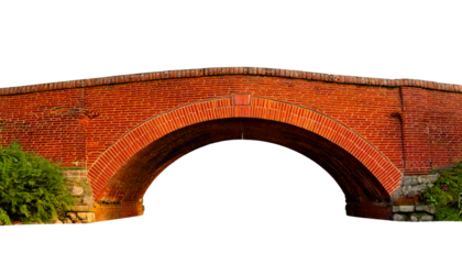 Brick Arch Bridge on white background Png