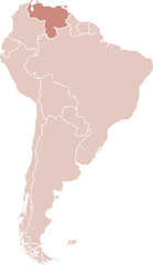 Obraz premium Venezuela map illustration of South America