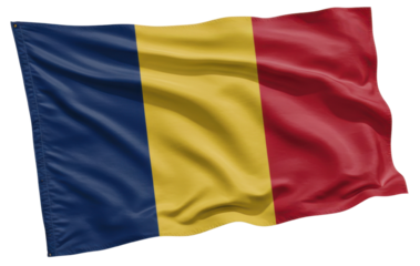 Waving Flag of Romania or Chad PNG