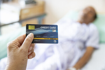 Patient credit card payment medical bills financial security convenience, Healthcare facilities billing management patients expenses and insurance transactions Finance planning debt money health.