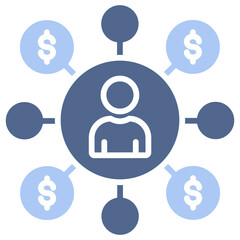 Affiliate Marketing Flat Blue Icon