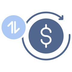 Cashflow Flat Blue Icon