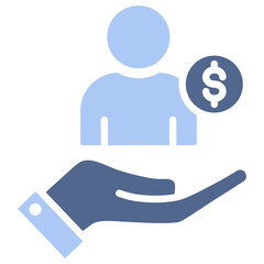 Employee Flat Blue Icon
