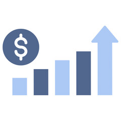 Growth Flat Blue Icon