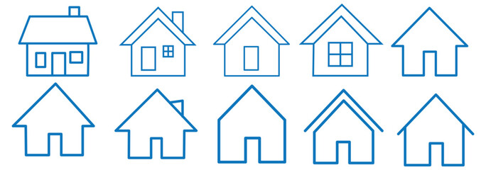 Web home flat icon for apps and websites