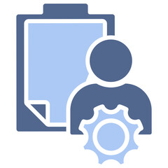 Project Management Flat Blue Icon