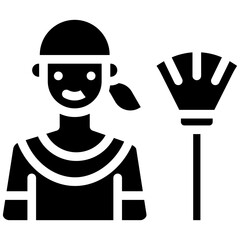 Woman Dusting Icon