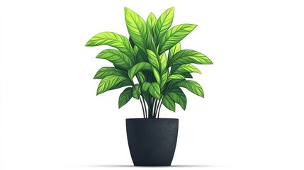 Obraz premium Potted plant, lush green leaves
