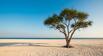 Solitary Shore Sentinel AI Generated