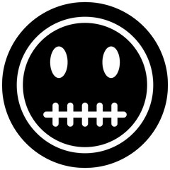 Fototapeta premium Zipper Mouth Face Icon