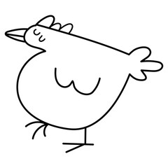 Chicken Doodle Hand Drawn