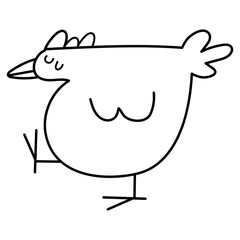Chicken Doodle Hand Drawn