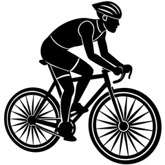 Obraz premium A vector silhouette of a cyclist riding a bike 