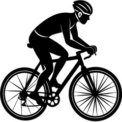 Obraz premium A vector silhouette of a cyclist riding a bike 