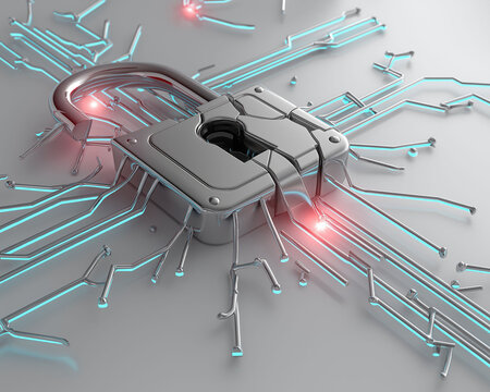 Brute force attack breach. Password malware. Security threat. Hacking risk. Cyber firewall. Visual representation of brute force cracking in cybersecurity.