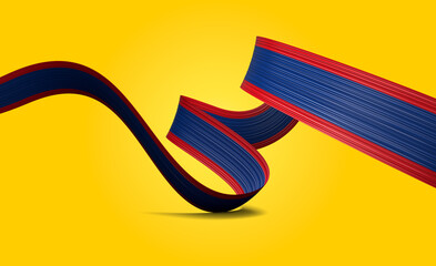 3d Flag Of Belize 3d Wavy Shiny Belize Ribbon Flag Isolated On yellow Background 3d Illustration