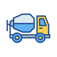 Naklejka premium Stylish Concrete Mixer Graphic for Construction Projects