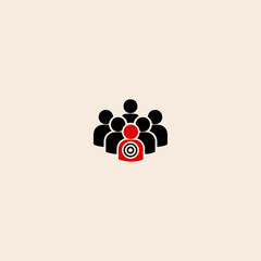 Human Target icon flat vector design. 