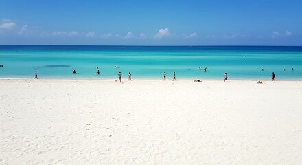 Fototapeta premium Azure Embrace: Sun-Drenched Sands AI Generated
