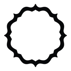 Round Circles Frame on a Coloring Book Vector  white background 