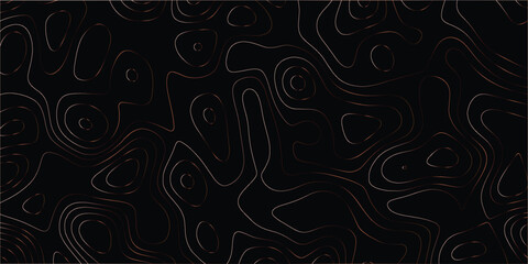 Seamless abstract topographic contour map with smooth flowing elevation lines

