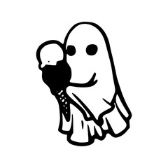 Halloween ghost with ice cream vector design