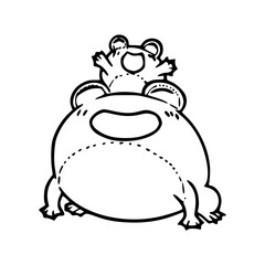 cute stacked frogs with big eyes vector