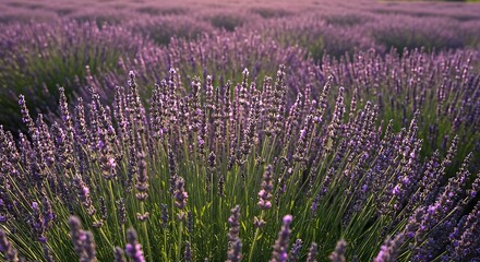 Naklejka premium Lavender's Golden Hour AI Generated