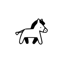 doodle horse icon design