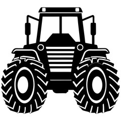Obraz premium A vector silhouette of a large tractor 