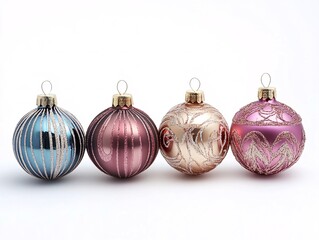 christmas balls on white background