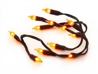 christmas lights isolated on white 