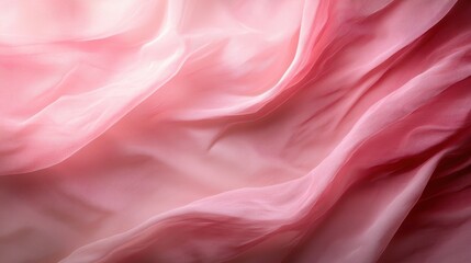 Obraz premium This visually appealing image represents soft fabric with smooth flowing waves in pink tones, adding a sense of lightness and elegance suitable for ambient contexts.