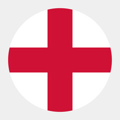 The flag of England. Flag icon. Standard color. Round flag. Computer illustration. Digital illustration. Vector illustration.