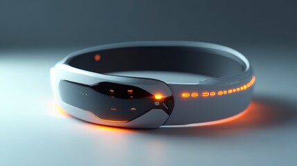 Futuristic Smart Wearable Device with LED Light Features and Design