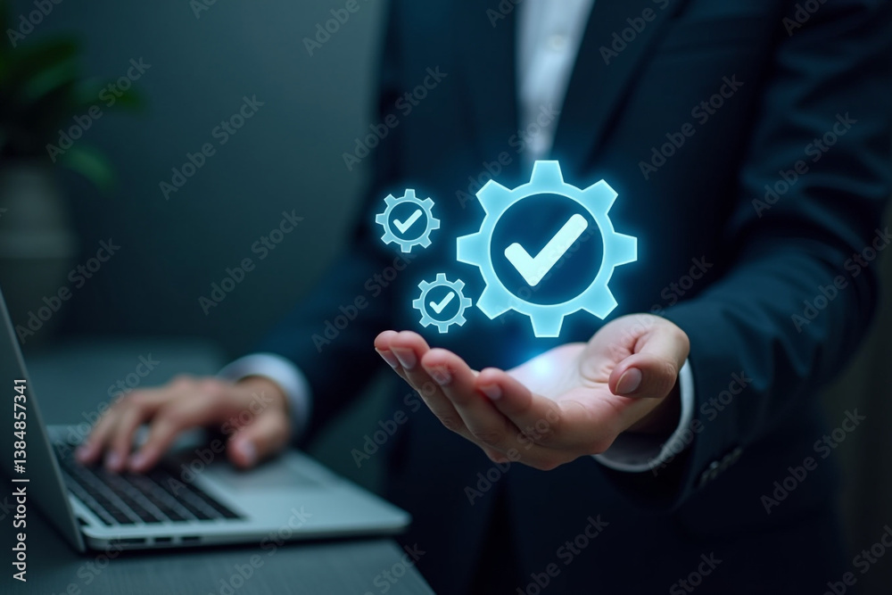 Fototapete automating quality control and business processes with efficient workflow systems. verified automati