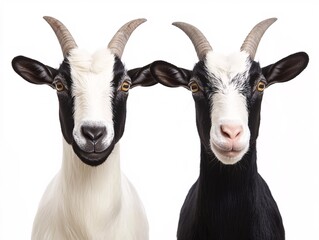 goats on a white background