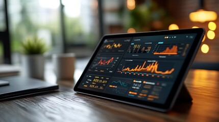 Modern Digital Dashboard Displaying Financial Data and Analytics
