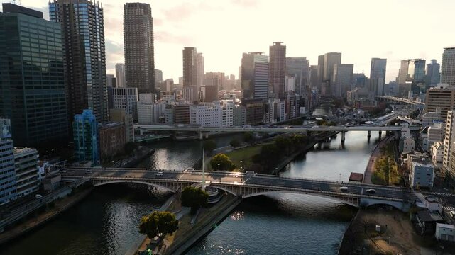 Modern Cityscape: Kitahama, Osaka from Above