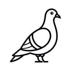 Pigeon Outline Vector Illustration.