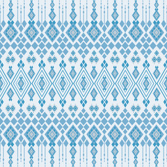 Geometric traditional ethnic pattern seamless pattern with indigo navy blue design for fabric print, cloth ,dress, textile. 