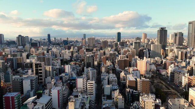 Drone Footage Over Osaka&rsquo;s Kitahama Business Area
